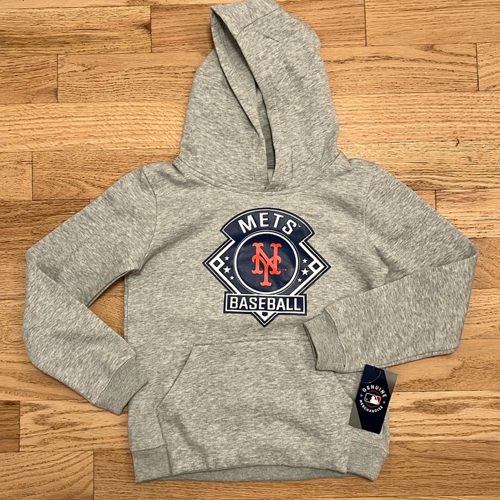 NWT - Mets MLB baseball grey hoodie - medium youth